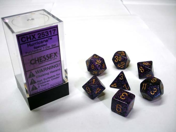 Polydice 7 Dobbelstenenset Hurricane Speckled