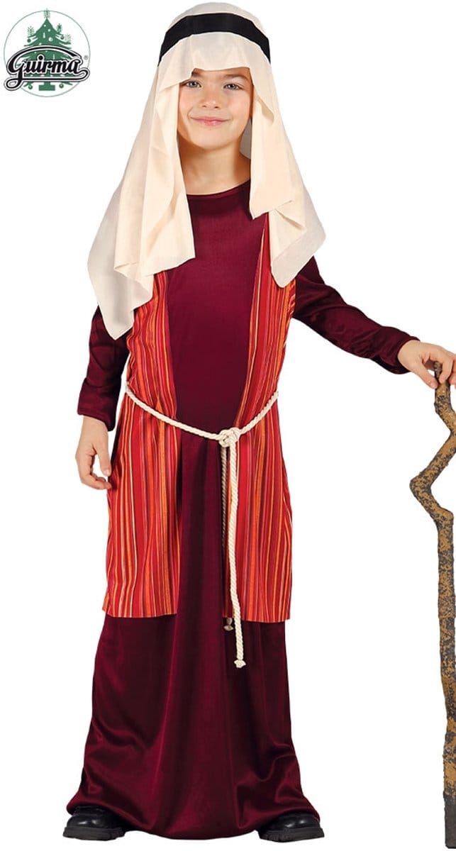 Fiestas Guirca - Kinderkostuum Sint Jozef herder rood 7-9 jaar