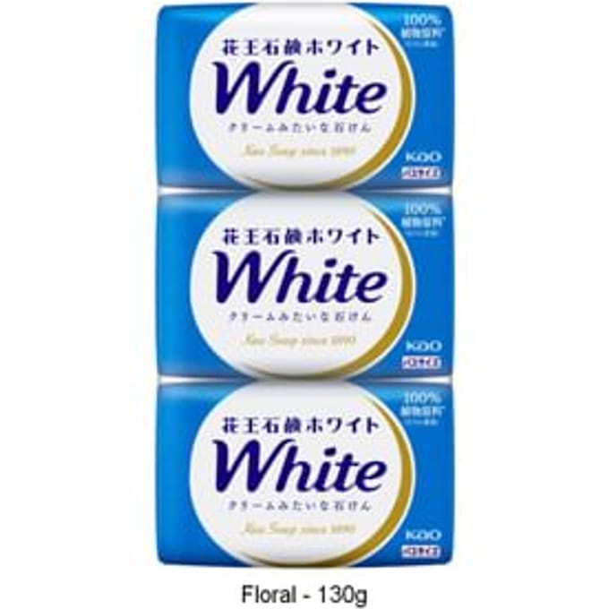 Kao - White Body Soap Floral - 130g × 3