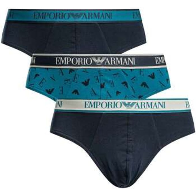 Emporio Armani Katoenen Stretchlegging Met 3 Pakjes, Blauw