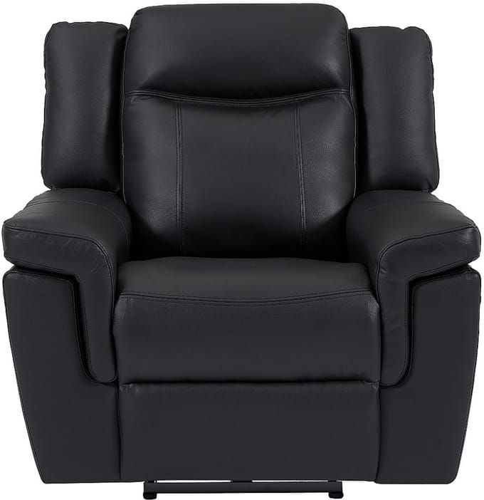 Vente-unique Elektrische relaxfauteuil van leer KENNETH - Zwart
