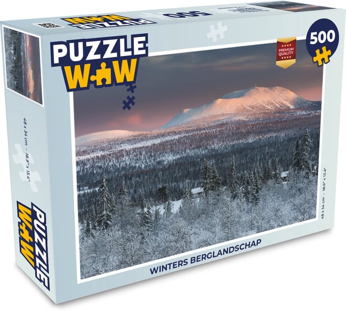 Puzzel Winters berglandschap - Legpuzzel - Puzzel 500 stukjes