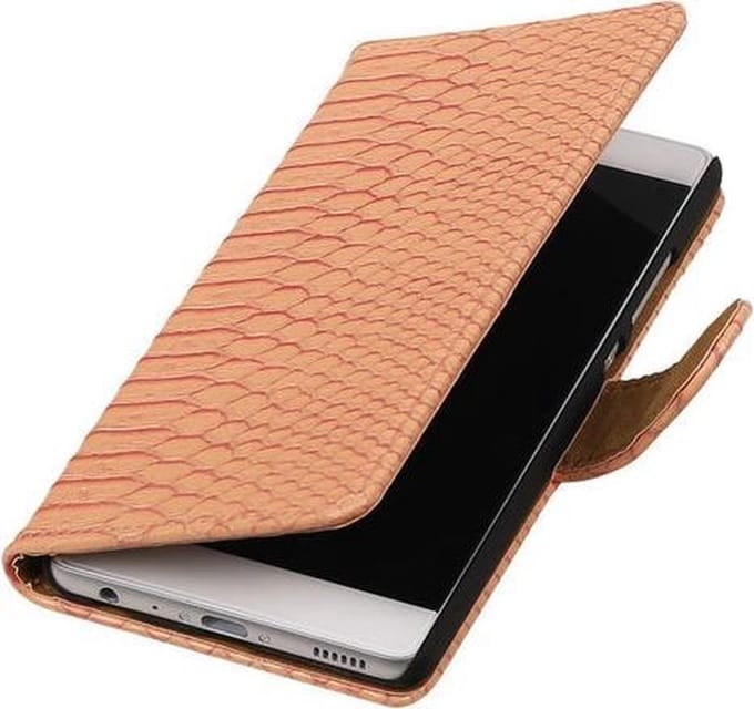 Roze Slang booktype cover hoesje voor Huawei P9