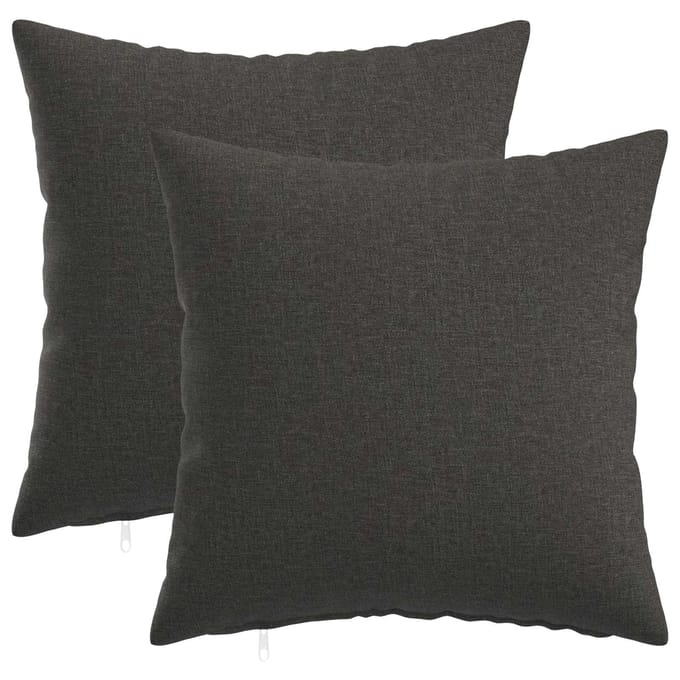 vidaXL - Kussensloop - 2 - st - HEERLEN - Donkergrijs - 30 - x - 30 - cm - Stof