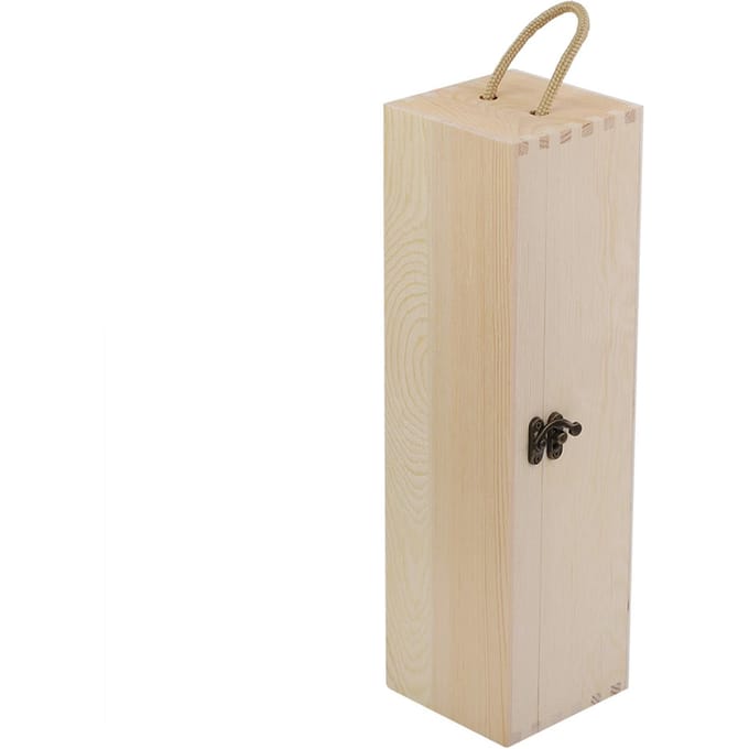 Enkele Fles Rode Wijn Doos Houten Wijnverpakking Doos Draagt Houder Cadeau beige