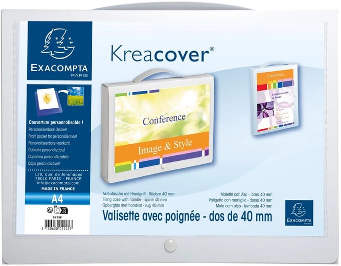 Exacompta 10x Kreacover®PP 8/10de Opbergtas met handvat - 25x33 cm - Wit - 5925E