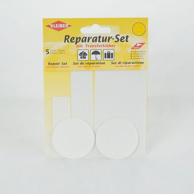 Snelreparatieset voor Textiel - 5 Zelfklevende Patches van 100% Polyamide in Wit