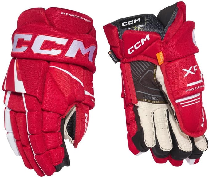 CCM - Tacks XF - IJshockeyhandschoenen - Kinderen - Rood - Wit - 10