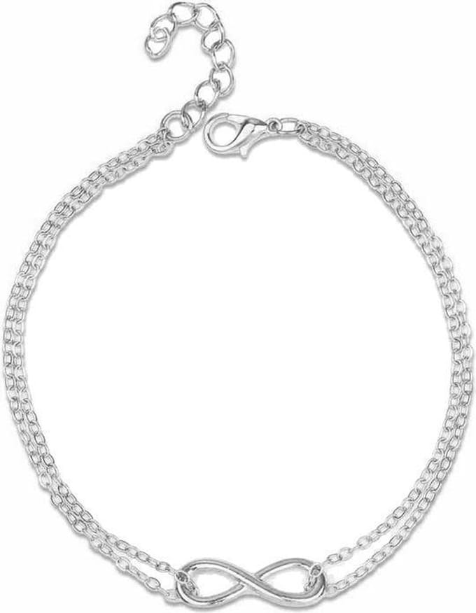 Fako Bijoux® - Enkelbandje - Enkelsieraad - Infinity Duo