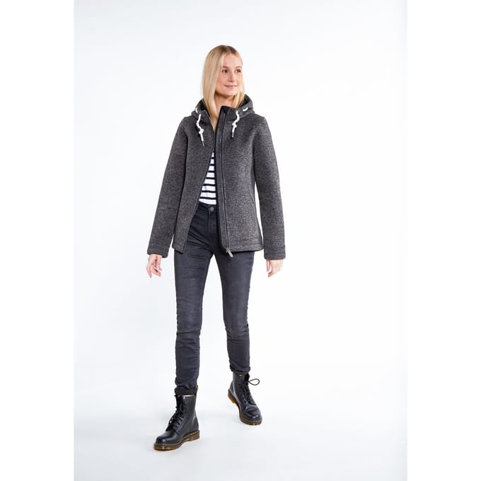 ICEBOUND Gebreide fleece jas Dames grijs melange