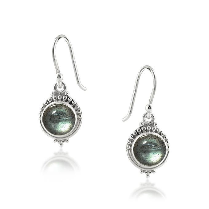 SilverGems Zilveren oorhangers met Labradoriet edelstenen