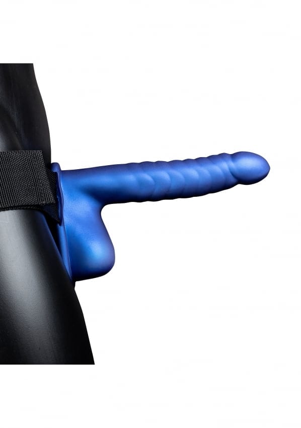 Ouch! by Shots - Ribbed Hollow Strap-On with Balls - 8 / 21 cm