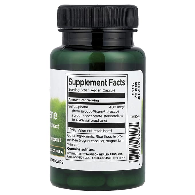 Sulforafaan uit Broccoli Spruit Extract, 400 mcg, 60 Vegan Capsules