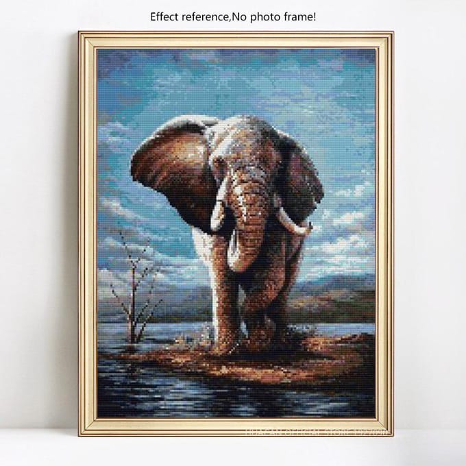 5D Diamant Schilderij Olifant Volledige Weergave Diamant Borduurwerk Volledig Rond Kruissteek 20X30CM gray