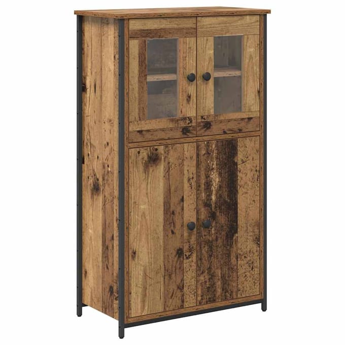 vidaXL Highboard Oud Hout 62 x 32 x 106,5 cm Bewerkt hout