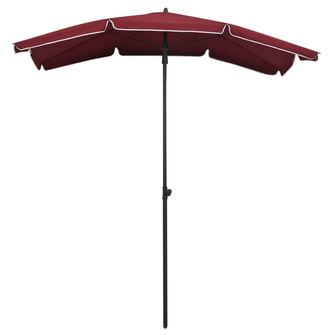 vidaXL - Parasol - met - paal - 200x130 - cm - bordeauxrood
