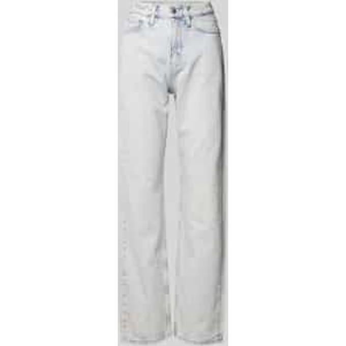High waist straight leg jeans van puur katoen