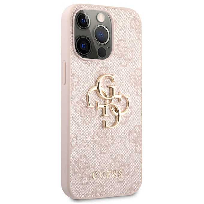 Backcase hoesje - Guess - Effen Roze - Kunstleer geschikt voor iPhone 13 Pro