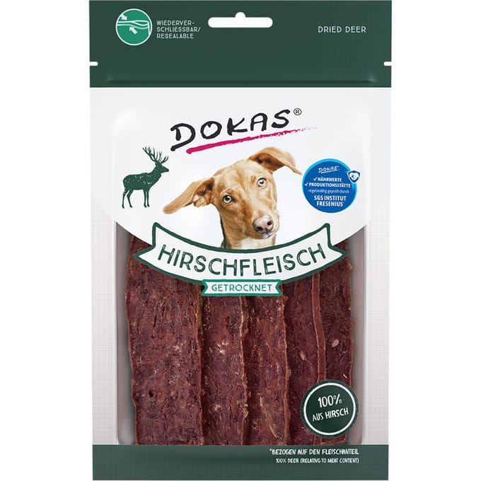 4 x 60 g Dokas Hertenvlees Hondensnacks - 4 x 60 g