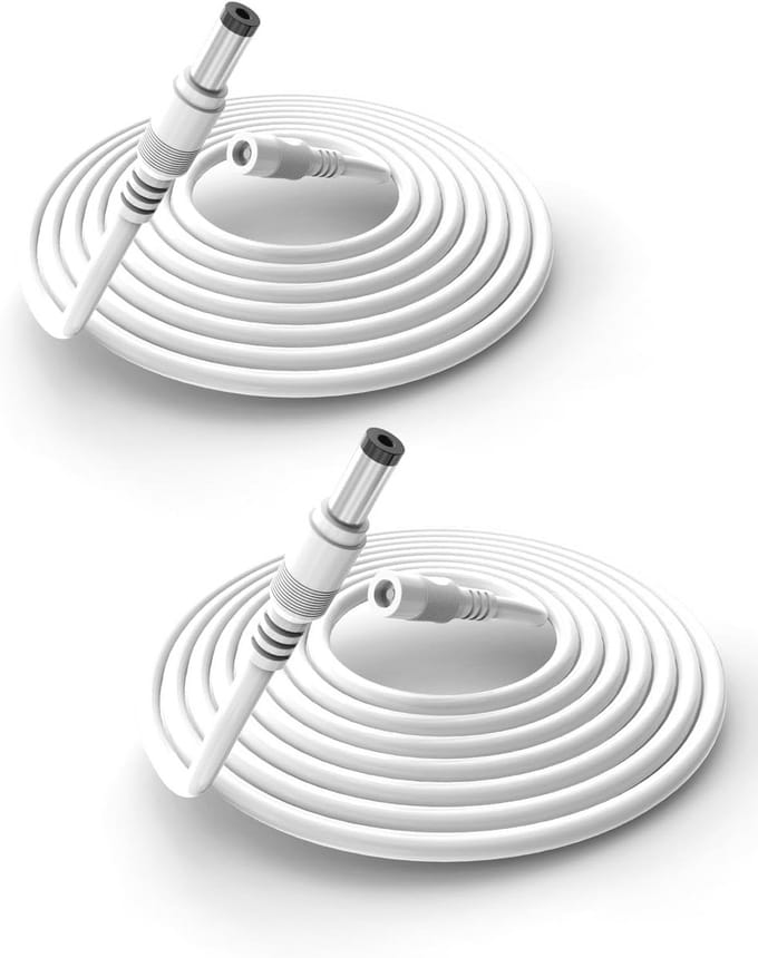 DC 12V Verlengkabel 5M 2Pack - Voedingsadapter Verlengkabel voor Beveiligingscamera