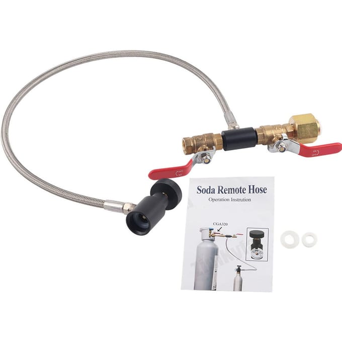 CGA-320 CO2 Cilinder Vuladapter met Slang Voor Het Vullen van Soda Tank 24  zonder Manometer