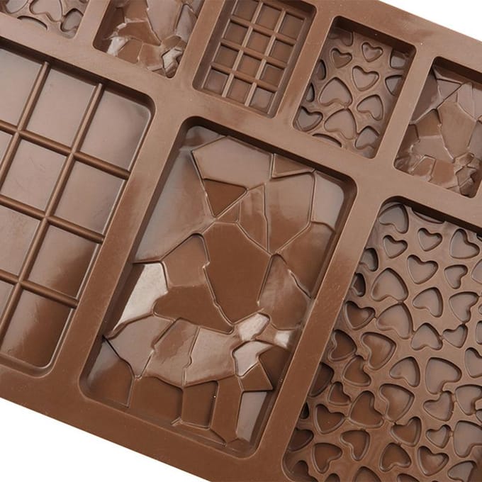 9 Holte Siliconen Mal Chocolade Plaat Diy Koekjes Wafelvorm Bakgereedschap white