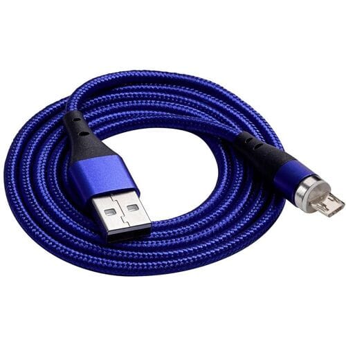 Akyga AK-USB-47 USB-kabel USB-A stekker, USB-micro-B stekker 1.00 m Blauw Magnetische stekker