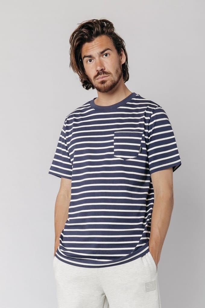 Colourful Rebel Yarn Dye Pocket T-shirt - Maat M