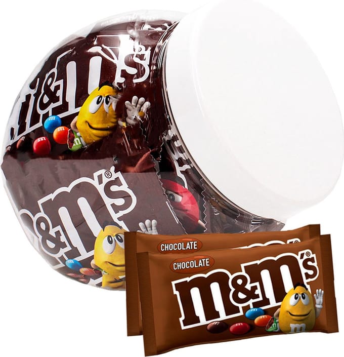 M&M's met chocoladesmaak - 10 zakjes - M&M's chocolade - chocoladecadeau - 450g