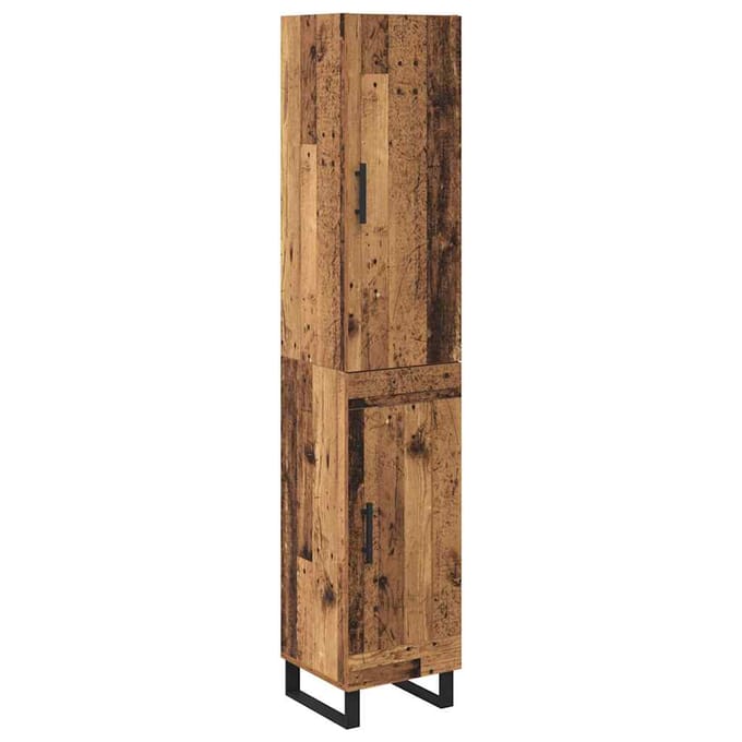 vidaXL Highboard Oud Hout 34,5 x 34 x 180 cm Bewerkt hout
