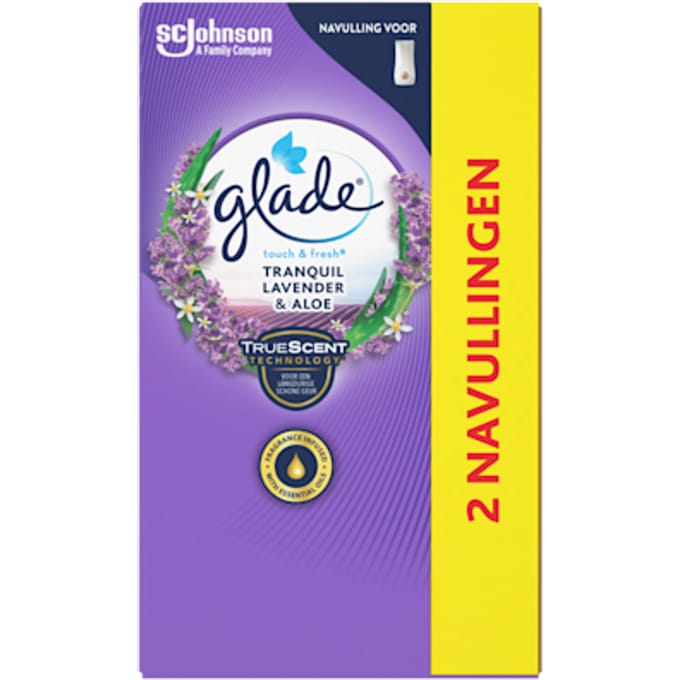 Glade Touch & Fresh Tranquil Lavender & Aloe twee navullingen 2 x 10ML