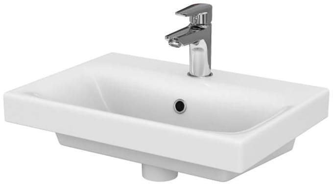 Cersanit Moduo - Wastafel 50x35 cm, met overloop, kraangat, wit K116-008
