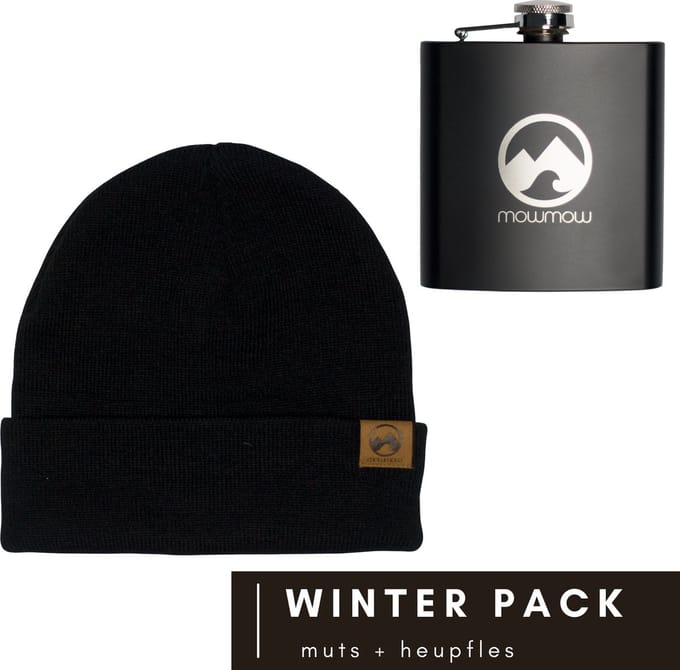 MowMow heupfles + muts voordeelpack | zwart