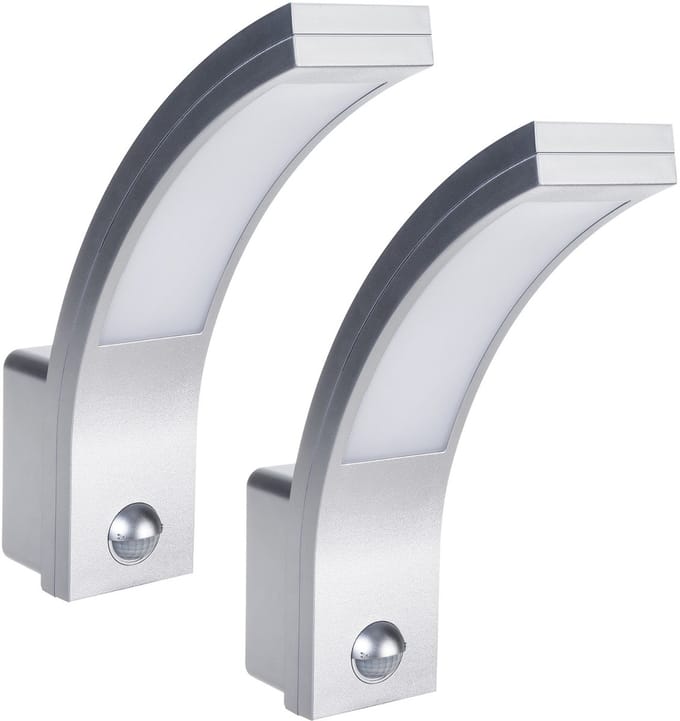 Maclean - Wandlamp set van 2 stuks - LED-lamp met infrarood bewegingssensor MCE244 S 750lm 10W IP54 - Zilver
