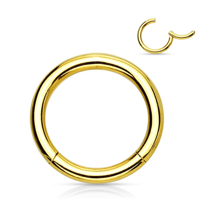 Piercing ring high quality - Chirurgisch staal 1.2x8 mm - goud - LMPiercings