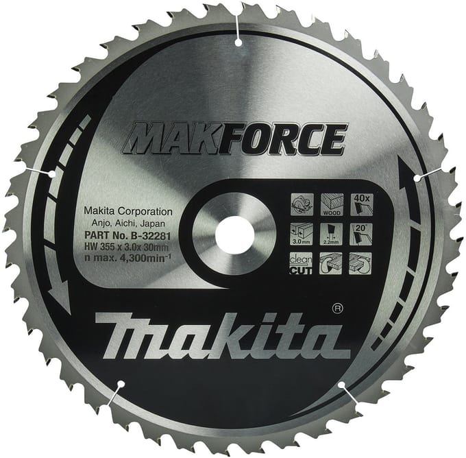 Makita B-32281 Cirkelzaagblad 355 x 30 x 3.0 mm Aantal tanden: 40 1 stuk(s)