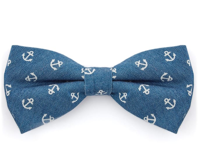 Blauwe Vlinderdas met Ankermotief