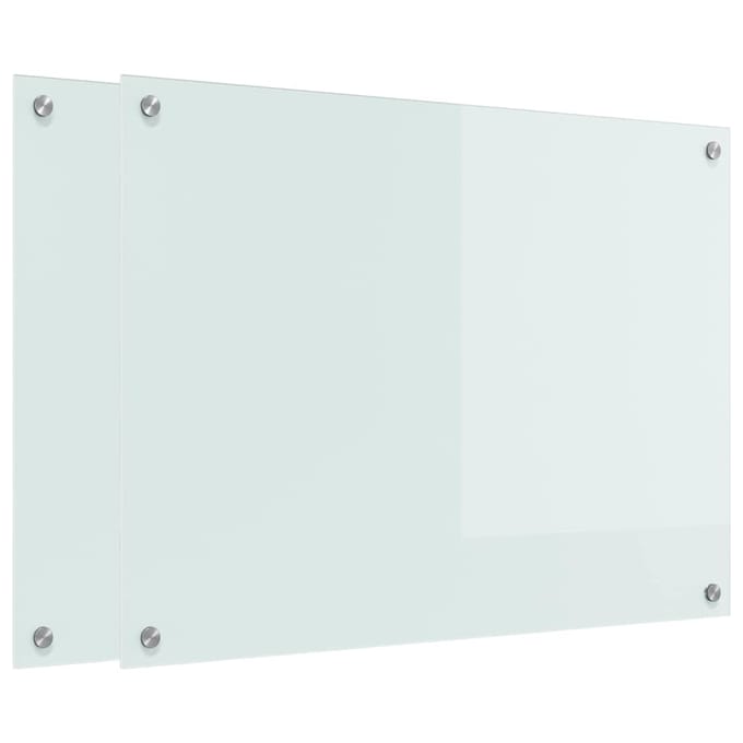 vidaXL - Keukenachterwand - 2 - st - Wit - 80 - x - 60 - cm - gehard - glas