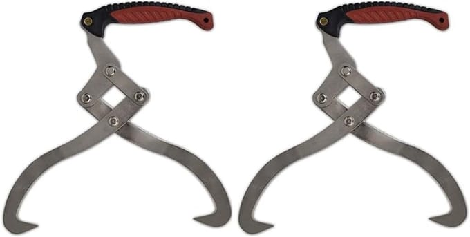 Set van 2 sterke houtgrijpers met ergonomisch handvat