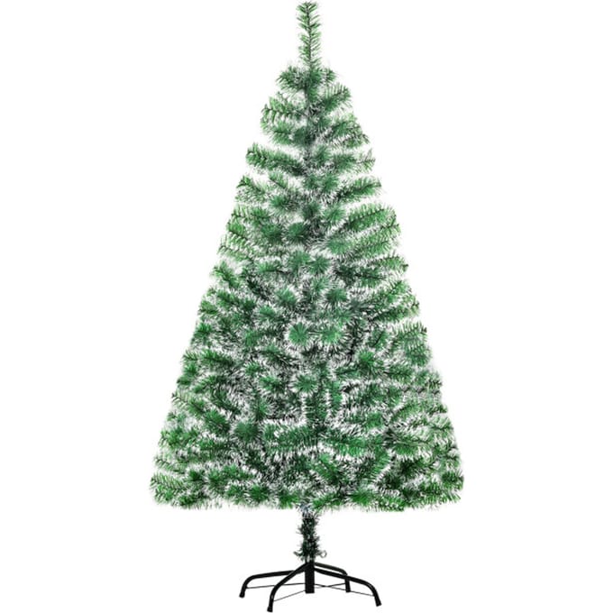 4goodz Kunstkerstboom met witte punten ∅75 x 150 cm - Groen/Wit