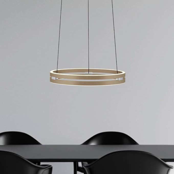LED hanglamp PURE E-Loop, brons, Ø 50 cm, aluminium CCT