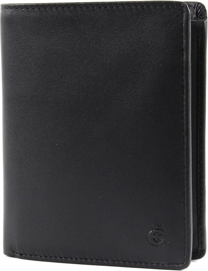 Esquire Leren Portemonnee Logo Card Wallet Black Zwart