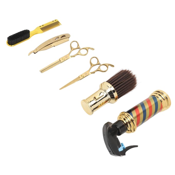 6-delige Haarknipschaarset Professionele Kapselschaarset met Knipschaar Uitdunschaar beige
