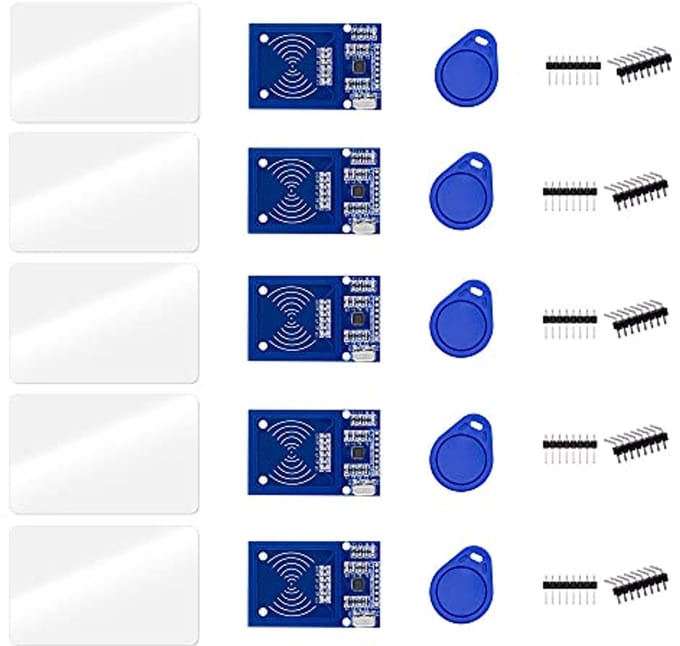 5 stuks RFID-kit met reader, sensor module en kaarten voor Arduino en Raspberry Pi