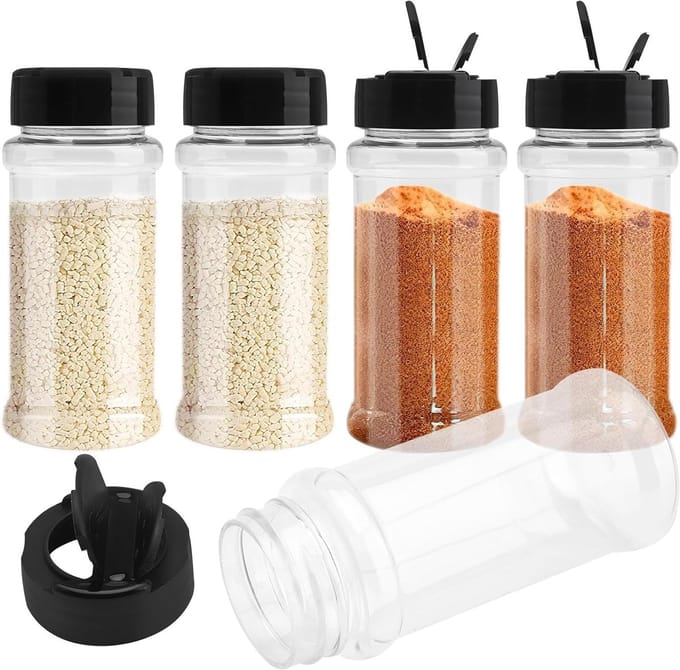 Set van 5 Herbruikbare Plastic Specerijpotjes van 100 ml voor het Opslaan van Kruiden en Poeders
