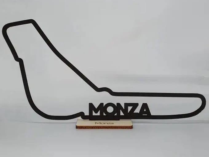 F1 Circuit Monza - 19x36cm - Naturel - Black - Silhouette