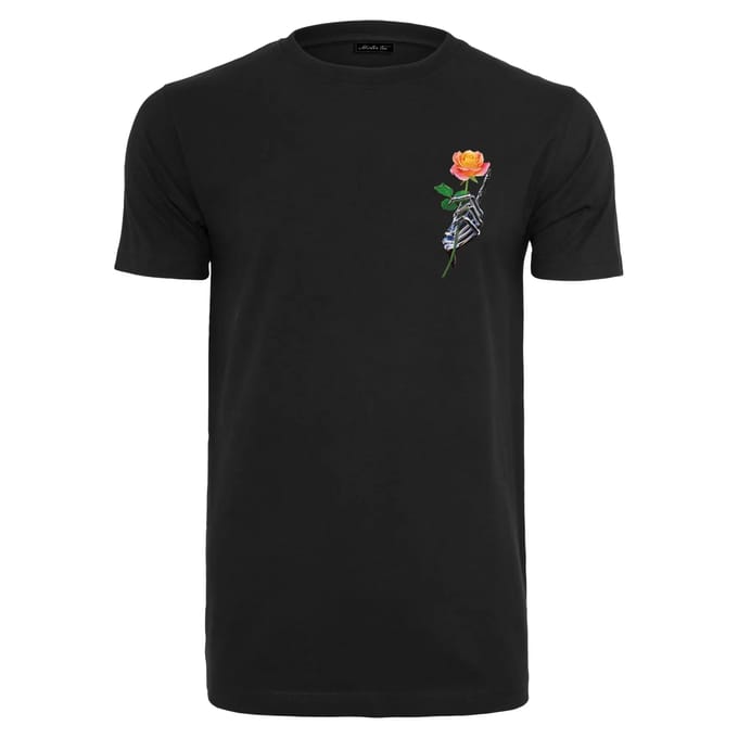 Mister Tee - Chrome Skeleton Hand Heren Tshirt - S - Zwart