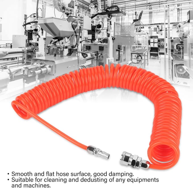 8mm*5mm Flexibele PU Terugslag Luchtslang met Koppelingen voor Luchtcompressorpomp 9m Rood