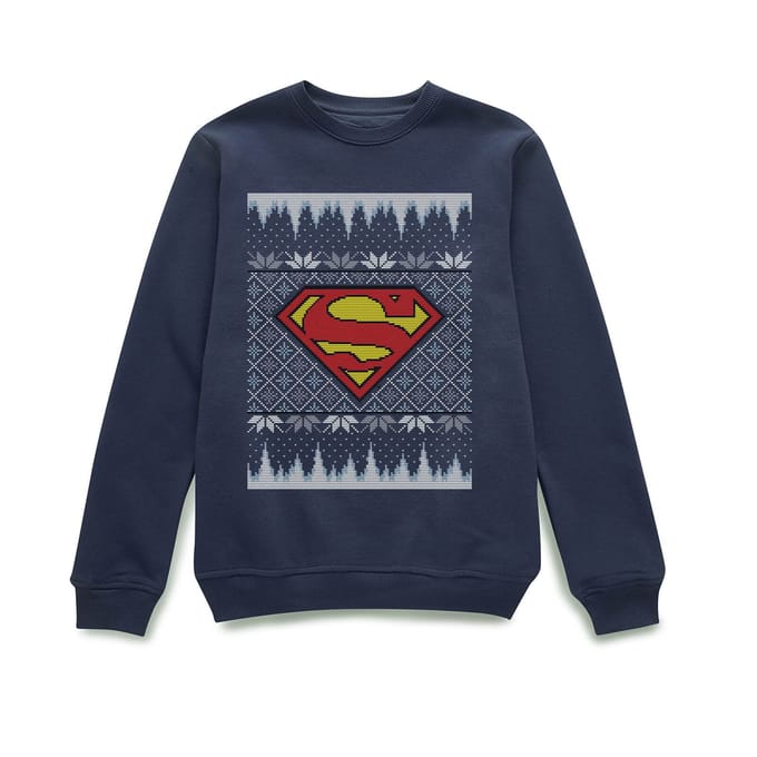 DC Superman Knit Christmas Jumper - Navy - L