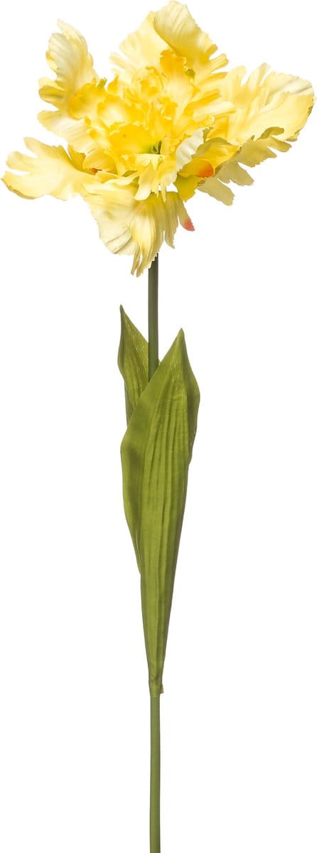 Emerald - Kunstbloem Tulp Parrot 68cm geel - Kunstplant voor binnen